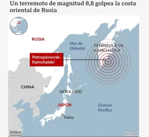 Levantan la mayoría de las alertas de tsunami tras el potente terremoto de magnitud 8,8 en el norte del Pacífico