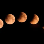 Eclipse lunar cubre 96% de la Luna y tiñe el cielo de tonos rojizos; así pudo verse en México