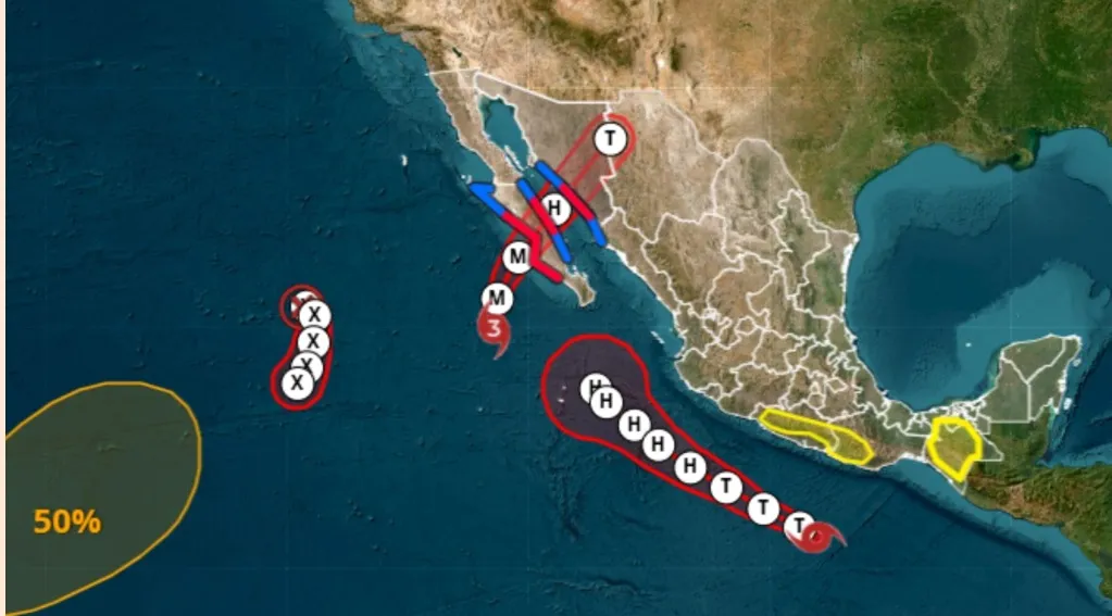 Tormenta tropical Rachel se forma frente a Oaxaca y Guerrero; Polo avanza hacia BCS