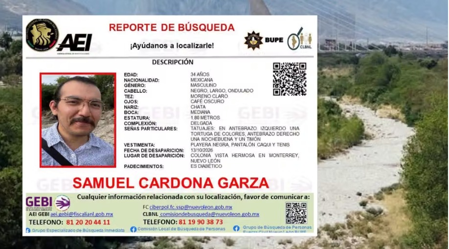 Desaparece Samuel Cardona, ambientalista que defendía el río Santa Catarina en Nuevo León